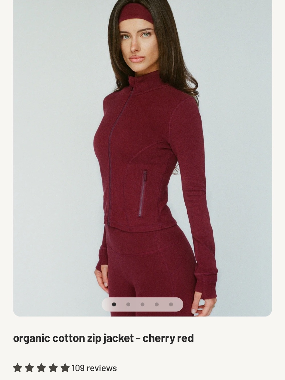 Layere Cherry Red Zip Jacket & Leggings Set